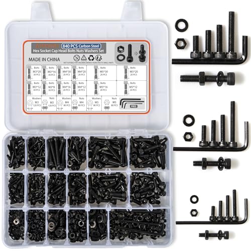 Hex Socket Flanged Threaded Inserts kit for Wood； ATHYUTH Metric Hex Socket Head Cap Screws Assortment Kit.