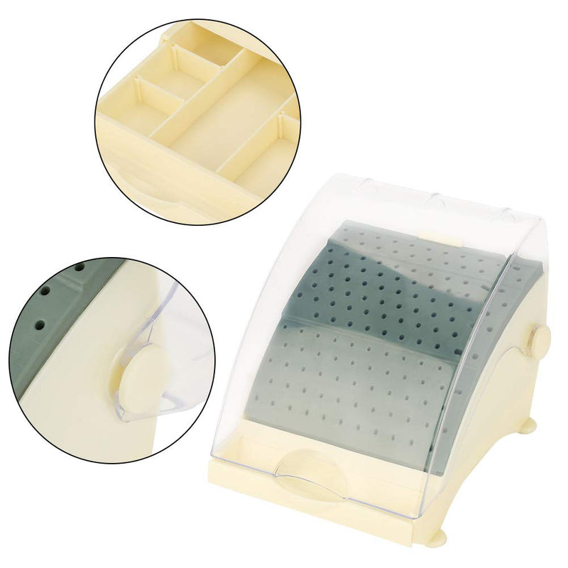 142 Holes Bur Holder, ental Bur Block Holder 142 Holes Plastic Drill Block Case Box Organiser with Extendable Drawer