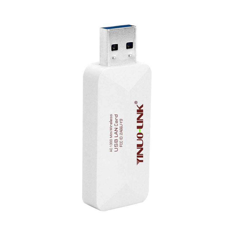 YINUO-LINK AC1300 USB WiFi Adapter for PC, Wireless Network Adapter for Desktop with Dual Band 2.4GHz/400Mbps 5GHz/867Mbps for Laptop Computer, Supports Win11/10/8.1/8/7/XP