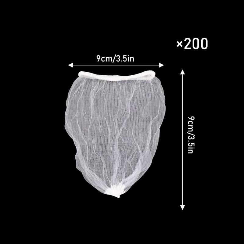 Pack of 200 Kitchen Sink Strainer Mesh Bags, Kitchen Sink Elastic Mesh Drain Filter, Sink Filter Net, Bags Sink Strainer Cover for Kitchen Bathroom Sink 200 Pieces, White
