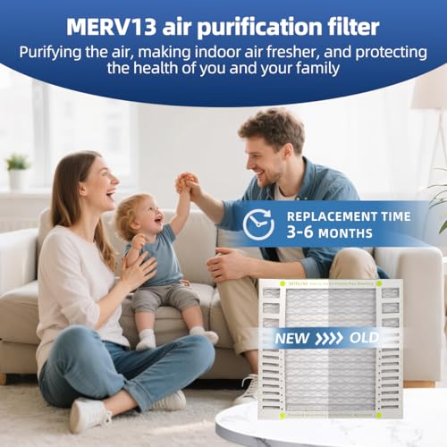 20X20X2 Air Filter AC Furnace MERV 13 Comparable with MPR 1900 FPR 10 HVAC Air Condition cabin Vent Fan Electrostatic Pleated Actual Size 19.75 x 29.5 x 1.75 6 Packs