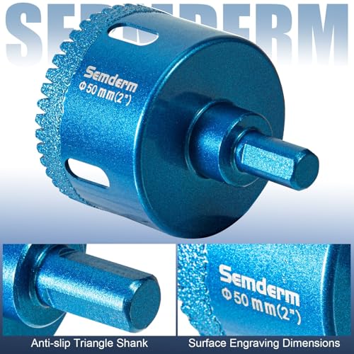 Diamond Hole Saw Kit Tile Hole Saw Kit 10 PCS Serrated Brazing Core Drill Bit Set with EVA Guide Jig Diamond Drill Bits for Porcelain Tile Glass Ceramic Stone Granite Marble 10 PCS Serrated Brazing Diamond Hole Saw