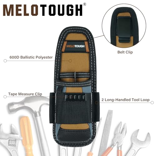 MELOTOUGH Small Tool Pouch with Belt Clip,Small Tool Holder Pouch, Min Work Organizer Tool Holster and Knife Holder with Hammer Holder