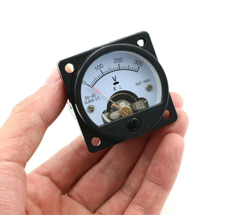 Analog Dial Panel Meter Voltmeter Gauge SO-45 DC 0-15V Round Black