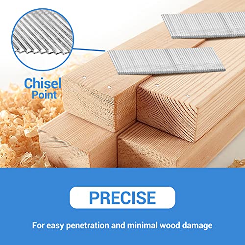 meite 16 Gauge 20 Degree Finish Nails Set 2-1/2 Inch & 1-1/2 Inch Galvanized Angled Finishing Nails for Finish Nailer Cabinet Crown Baseboard
