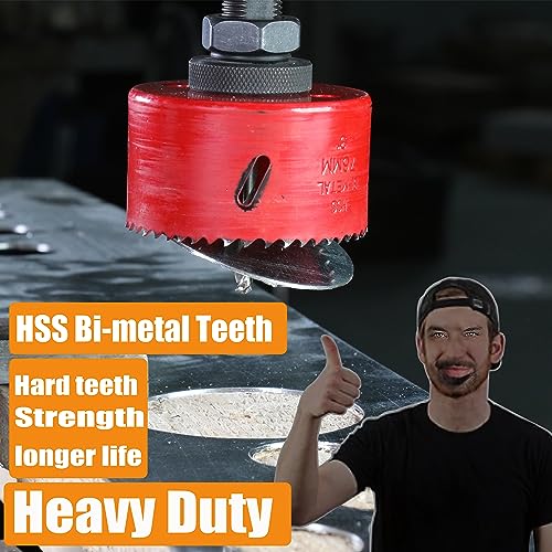 8” HSS Bi Metal Hole Saw Cutter with Arbor Heavy Duty Hole Saw Bit for Wood Drywall Plastic Aluminum Mild Steel Iron Metal Stainless Steel (203mm)8"