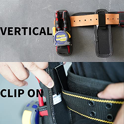 MELOTOUGH Small Tool Pouch Technician's Clip on Tool Pouch,Tool Holster Mini Electrical Tool Holder,Work Knee Pads for Men Women Construction, Flooring, Roofing - Comfortable and Non Slip(Red &Orange)