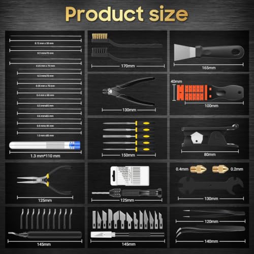 3D Printer Accessories Kit with Storage Bag for FDM Resin Printers