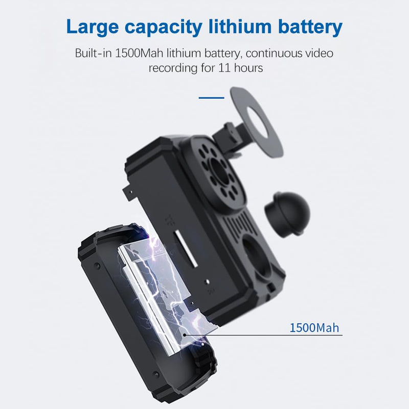 Andoer 1080P HD Body Mounted Camera Portable Video Recorder Hidden Camera with Auto Night Vision Large Battery Capacity 120°Wide Angle with Back Clip Bracket Base