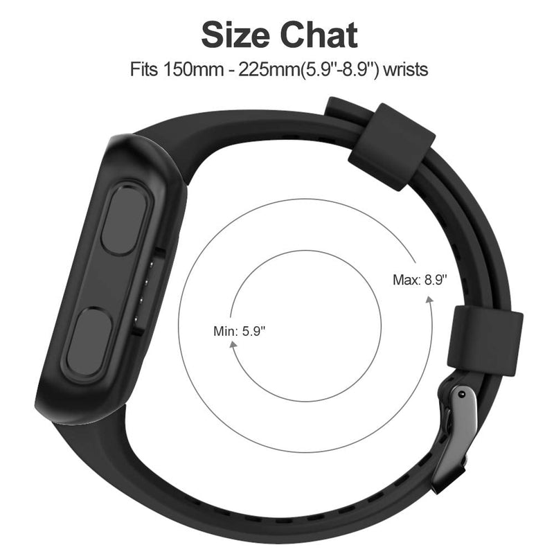 Compatible with Garmin Forerunner 35 Band,Solf Silicone Replacement Bands for Garmin Forerunner 35 Watch Black
