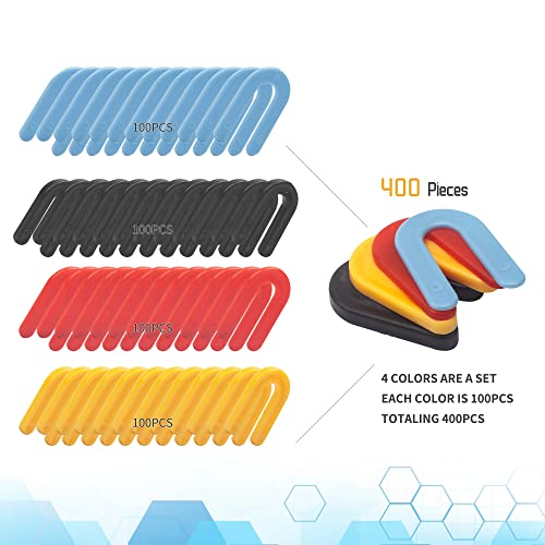 400PCS Plastic Shims, Horseshoe Shims, U Shaped Tile Spacers 1/16", 1/8", 3/16", 1/4" 400