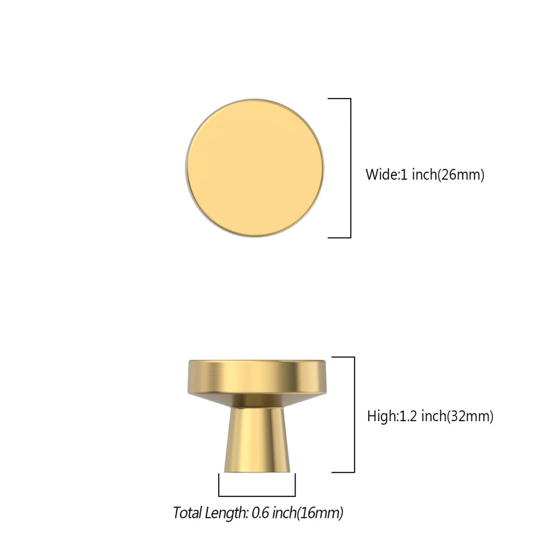 Asidrama 10 Pack Brushed Gold Kitchen Cabinet Knobs Dresser Knobs Drawer Knobs Cabinet Hardware Zinc Knobs for Dresser Drawers 1452 Single Hole Knob Champagne Bronze