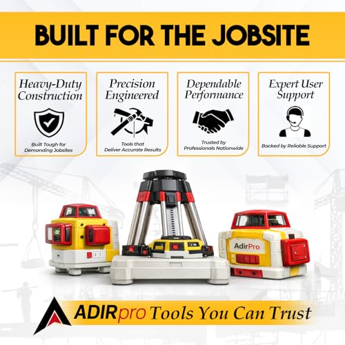 AdirPro 14 in Chaining Pin Set, 11-Piece | Heavy-Duty Steel Surveying Marking Pins | Alternating Red & White Bands | Includes Carrying Ring | Ideal for Land Surveying & Distance Measuring