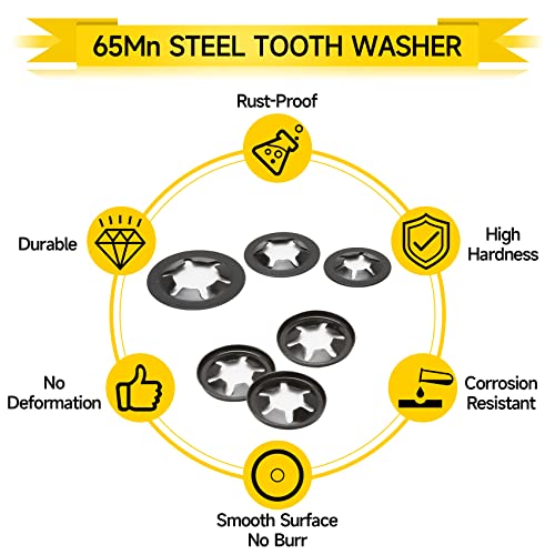 330PCS Internal 65Mn Steel Tooth Starlock Washers & 550PCS 304 Stainless Steel External Tooth Lock Washers