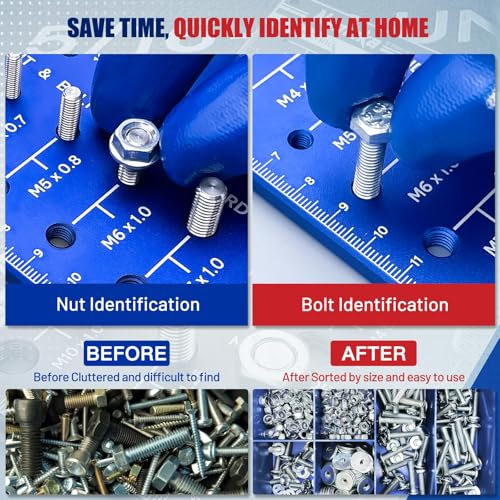 Thread Checker, 31-Size Dual-Panel Aluminum Gauge 31 Thread Checker-S02