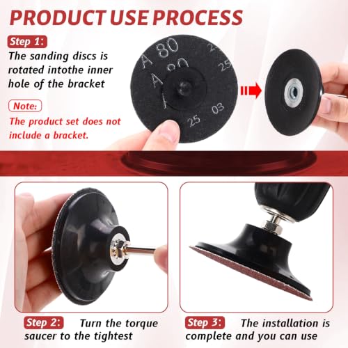 Newwiee 200 Pieces 3 Inch Sanding Discs 80 Grit, Surface Conditioning Discs