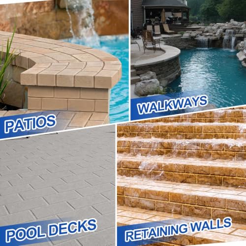Concrete Texture Roller Stamp, Stone Pattern Decorative Cement Roller for Driveway Patio Walkway, Professional Concrete Imprint Tool for DIY Landscaping & Masonry(Brick Patterns)