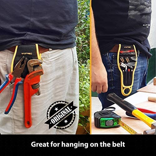 BINYATOOLS Magnetic Wristband Yellow - Black Bundle | Super Strong Magnets Holds Screws, Nails, Drill Bit. Unique Wrist Support Design Cool Handy Gadget Gifts