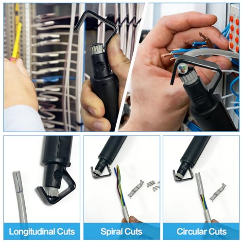Round Cable Stripper Tool【3/16"–1 1/8" Dia, Adjustable Depth】2 Pcs 2