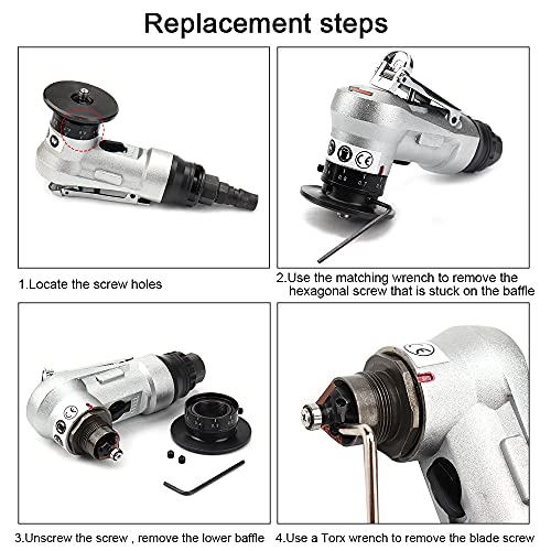 SI FANG Mini 45° Pneumatic Chamfering Machine Set with 2Pc Replaceable Precision Blade and Bearing, Manual Linear Chamfering Tool with 1/4" Air Inlet, for Metal Burr Trimming & Arc Corner Deburring mini Chamfering Machine kit