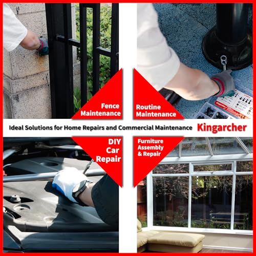 Kingarcher 320 Pcs Metric Nuts and Bolts Assortment Kit, Grade 10.9 Black Flange Hex Bolts M6x1.0 M8x1.25 M10x1.5 (12-30mm), Alloy Steel Hex Nuts Flat Spring Lock Washers, Storage Case, Automotive Flange Bolt & Nut Set G10.9 – 320 PCS