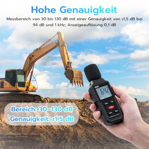 Mcbazel Dezibel Digital Sound Level Meter 30-130 dB with LCD Display, Volume Meter for Home, Office & Workshop