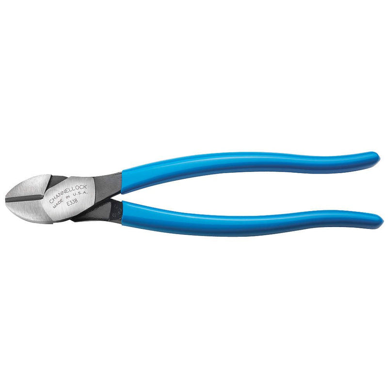 Channellock E338 8-Inch Diagonal Cutting Pliers with Xtreme Leverage Technology (XLT) Requires Less Force to Cut than Other High-Leverage Models | Laser Heat-Treated Cutting Edge for Extended Life | Forged from High Carbon Steel | Made in USA