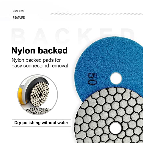 SHDIATOOL Dry Diamond Polishing Pads 4 Inch Set and Core Drill Bits 1-3/8 Inch
