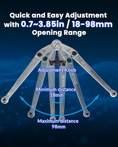 DPTOOL Adjustable Pin Spanner Wrench Set Pulley Holder Tool Set