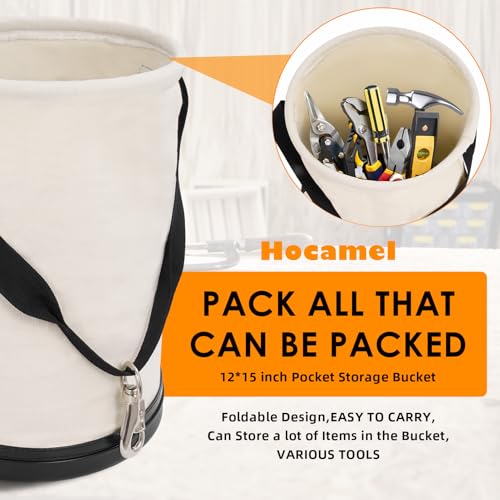 2 Pack Utility Canvas Tool Bucket 15" x 12" All Purpose Canvans Bag