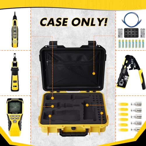 Hard Shell Case for Klein Tools VDV501-851 VDV500-123 VDV226-110 VDV427-300 | Portable Storage Holder for Network Tools Cable Tester for Scout Pro 3/ Wire Tracer and Accessories | Yellow Black