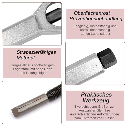 3-Piece Nut Separator Nut Remover 9-12 mm/12-16 mm/16-22 mm | Nut Remover Nut Splitter Remover Broken and Damaged Nuts Tool Extraction Tool