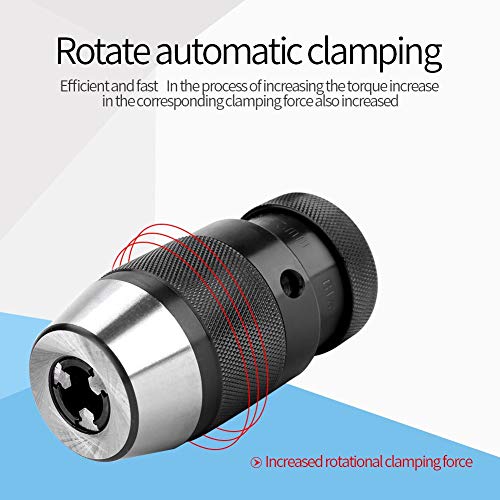 1/2 Inch Keyless Chuck Converter for Drill Machine Self-Tightening Power Drill Chuck Adapter Compatible with Milling Machines and Lathes 0.5 Inch Chuck Tool
