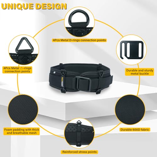 MELOTOUGH Padded Tool Belt,and Drill Holster Impact Driver Holster with Bit Pouch