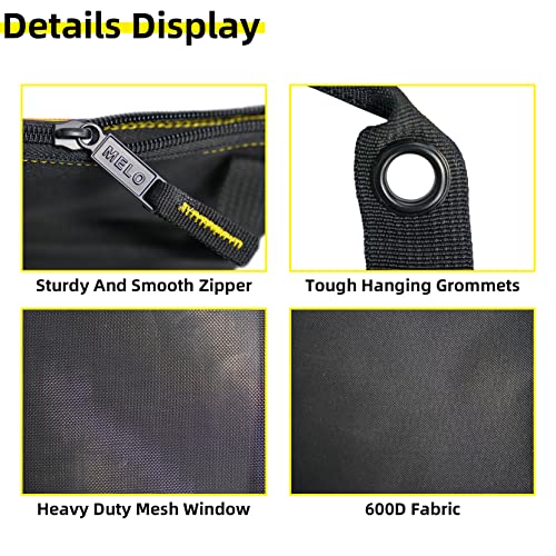 MELOTOUGH 2 PACK Tool Zipper bag Durable Storage Organizer + Fastener bag with Mesh Window and Hanging Grommets 3 pack