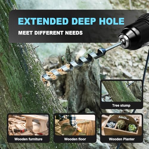 1-1/2" X 18" Auger Bit for Wood, 38x460mm Hex Long Auger Drill Bit 1-1/2" (38mm)diameter 18 inch / 460mm Length