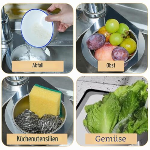 Stainless Steel Sieve Basket Swan Shape 2 Pieces Multi-Functional Sieve | Sink Strainer Drain Basket Kitchen Drain Basket, Stainless Steel Strainer for Filtering Kitchen Waste and Washing Vegetables and Fruit