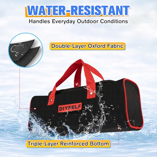 DIYSELF 3 Pack Large Tool Bags, 13-Inch Wide Opening Utility Bag Set Large 13inch
