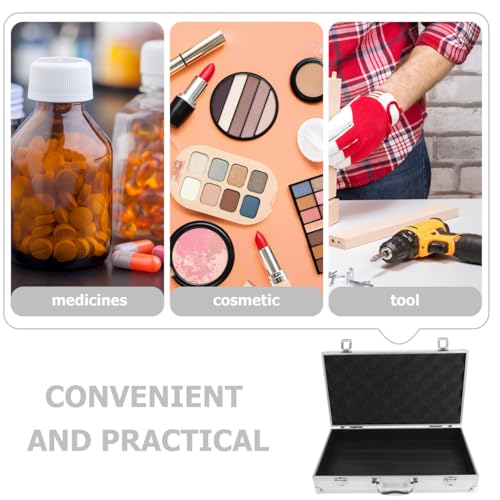 SEWACC Aluminum Alloy Tool Box Portable Tool Case with Handle Large Capacity Storage Box for Medicine Storage Organizer First Aid Case Home School Garage Hospital