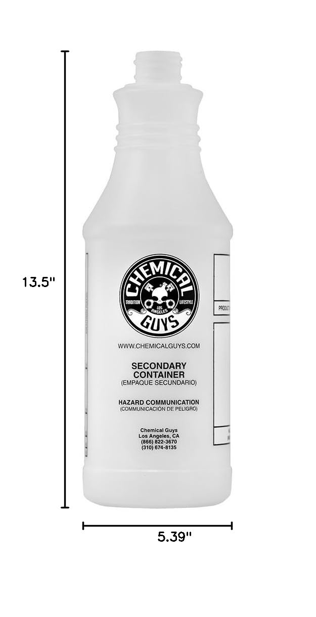 Chemical Guys Acc_130 Professional Chemical Resistant Heavy Duty Bottle and Sprayer, 32 oz