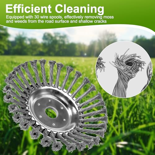 Weed Brush Cutter, Wild Herb Brush for Brush Cutter, 8 Inch Professional Weed Brush for Grass Trimmer, 25 mm Bore Steel Brush for Lawn Mower Brush, Removal of Weeds and Moss (8 Inches) 8 inches