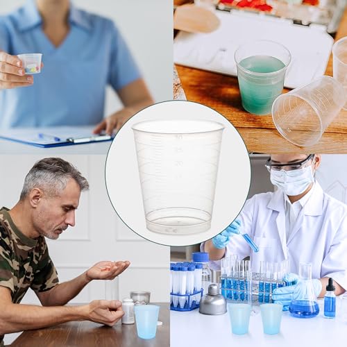 80 x 30 ml Shatterproof Shot Cups Medication Measuring Cups (Transparent) Transparent 80 Stück