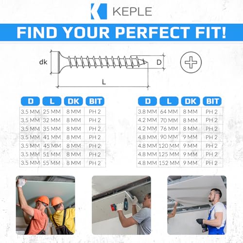 Drywall Screws 100mm (Pack of 200), Self Tapping Countersunk Flat Bugle Head Phillips Coarse Thread Sharp Point Black Phosphate Plaster Screw for Plasterboard & Wood (4.8mm x 100mm / 0.189" x 3.937") 4.8x100mm