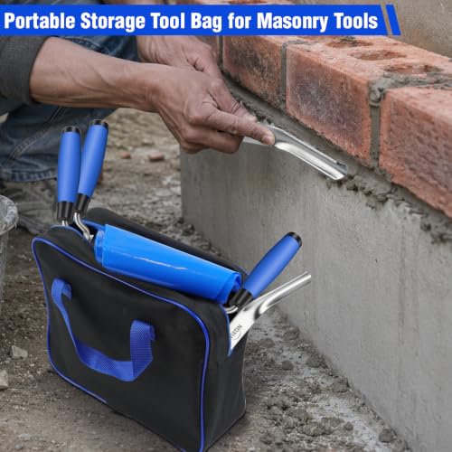 7-Size Brick Jointing Tools & 20 Pcs Masonry Mortar Grout Bags Kit