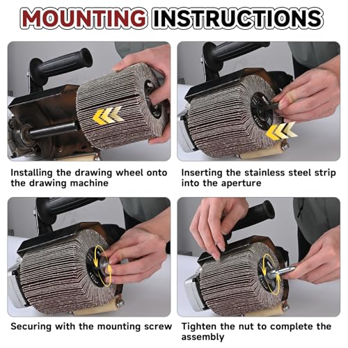 4.7" x 4" Surface Conditioning Tool, 80 Grit Emery Cloth burnishing Wheel 80Grit