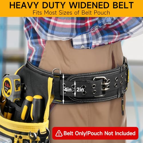 14-Pockets Magnetic Tool Belt Pouch+Replacement Padded Tool Belt(Adjustable 34''-40'')+Drill Holster,3 in 1 Tool Belts for Men,Work Belts with Impact Holster for Electrician,Carpenter,Construction