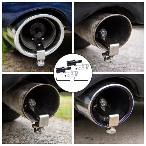 Pack of 2 Exhaust Sound Boosters, Sound Amplifier for Vehicles, Improving Engine Noise, Easy Assembly without Welding, Compatible with Cars and Motorcycles, Ideal for Tuning and Motorsports