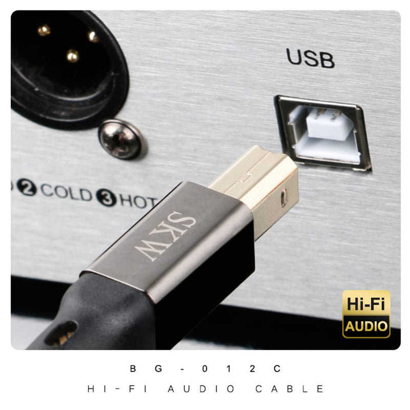 SKW Audiophiles USB Printer Cable Type C/USB C to USB B High Speed DAC Decoder Cable 4.9ft/1.5M 4.9 ft USB C to USB B