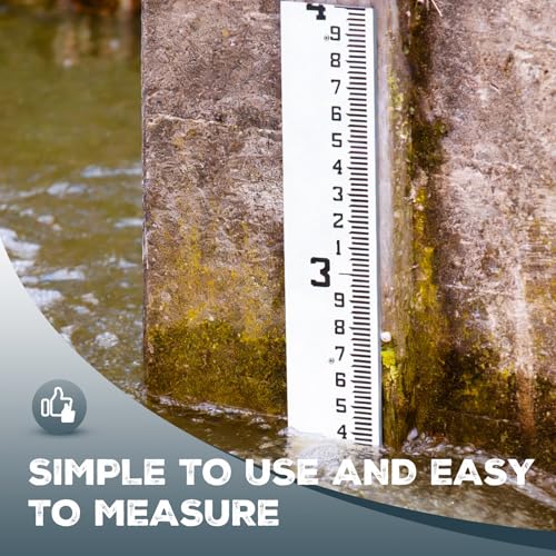 Tellegloww 0-4 Feet 4" Wide Staff Stream Gauge (100ths/10ths/feet)