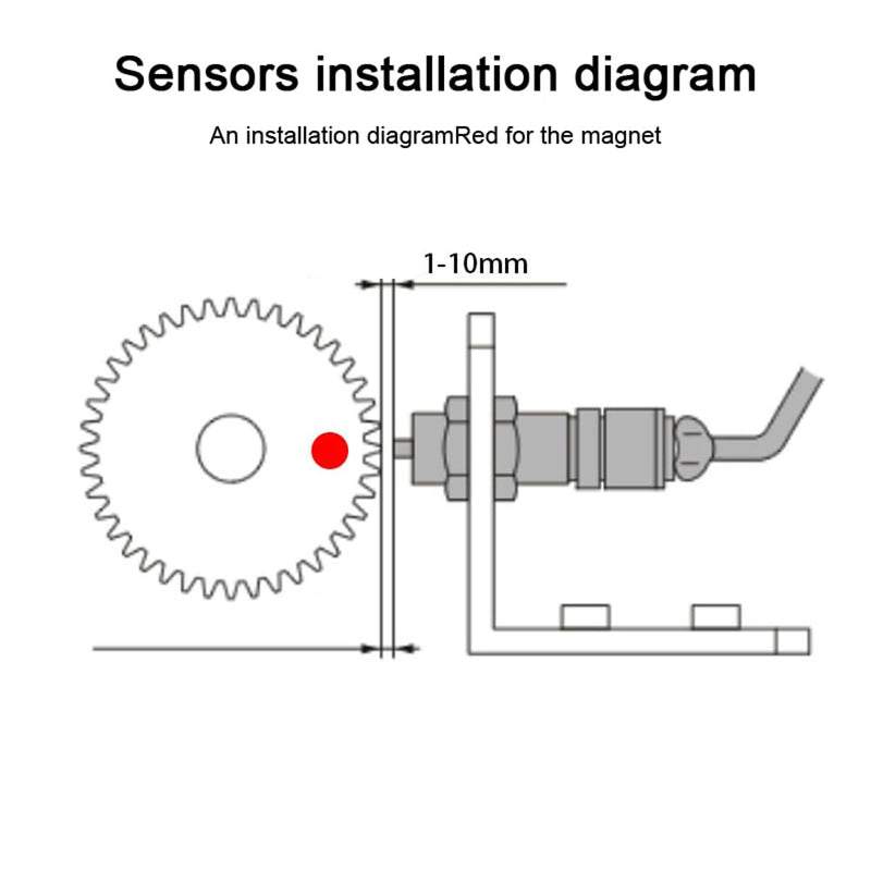 YH-TC01 Digital Tachometer High Precision LED Digital Display Motor Tachometer with Hall Sensor Motor Speed Detector